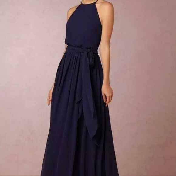 NWT Donna Morgan Chiffon Halter Alana Gown Size 4 - Picture 2 of 8